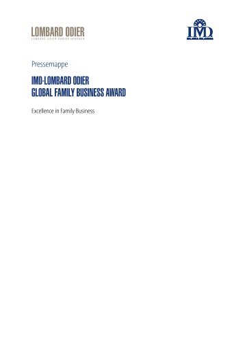 IMD-Lombard Odier Global Family Business Award 2013