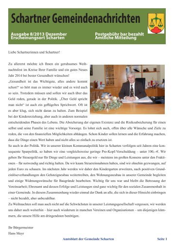 Schartner Gemeindenachrichten Ausgabe 8/2013 ... - Scharten