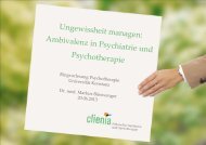 Ambivalenz in Psychiatrie und Psychotherapie