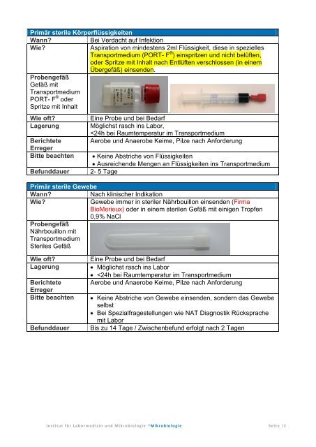 PrÃ¤analytik Mikrobiologie