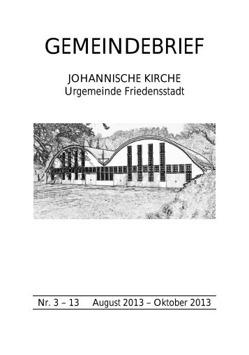 GEMEINDEBRIEF - Johannische Kirche