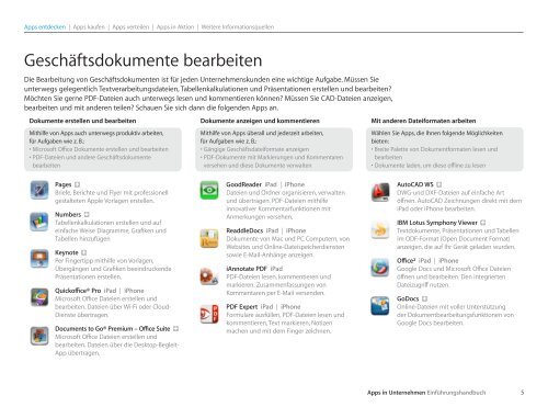 Apps in Unternehmen EinfÃ¼hrungshandbuch - Apple