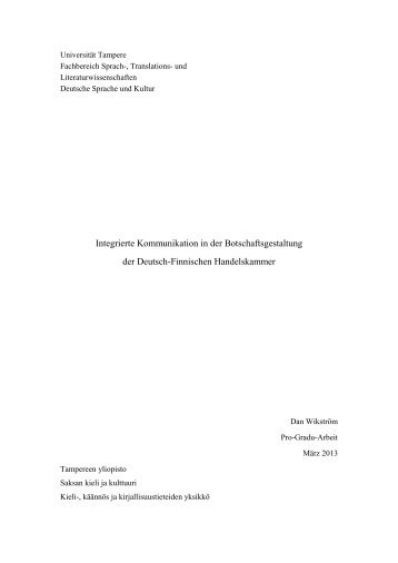 Integrierte Kommunikation in der Botschaftsgestaltung der ... - TamPub