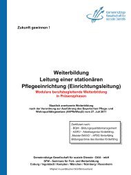 Weiterbildung Leitung einer stationären Pflegeeinrichtung ... - GGSD