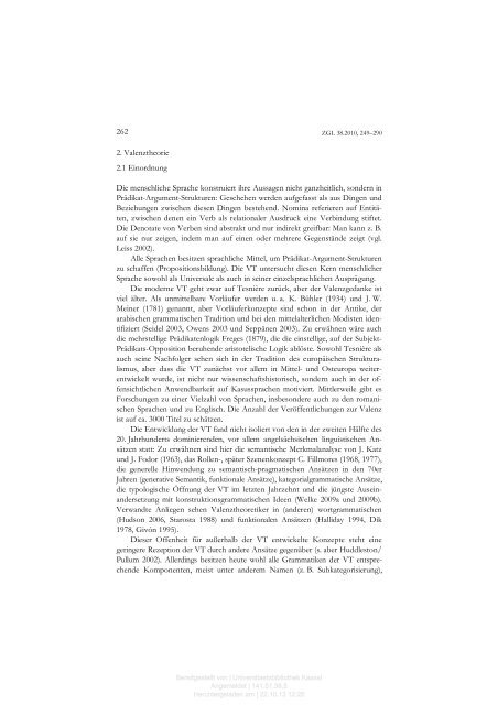 50 Jahre Valenztheorie und Dependenzgrammatik - KOBRA