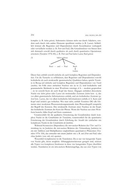 50 Jahre Valenztheorie und Dependenzgrammatik - KOBRA