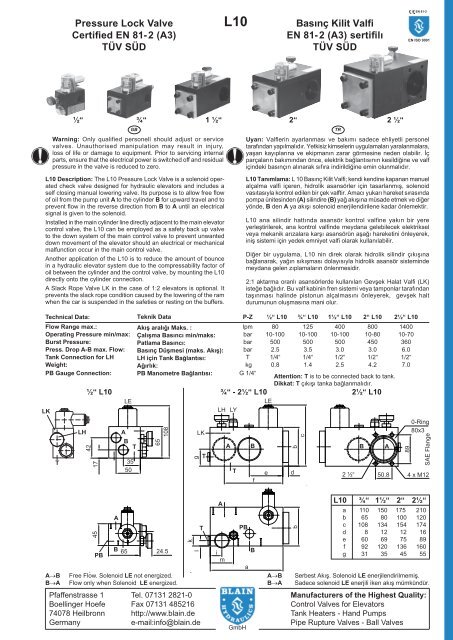 L10 - blain hydraulics Gmbh