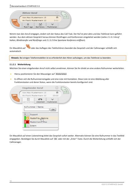 Benutzerhandbuch STARFACE 5.5