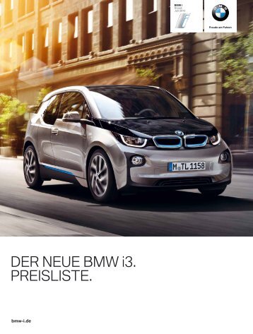 DER NEUE BMW i3. PREISLISTE. - BMW Deutschland