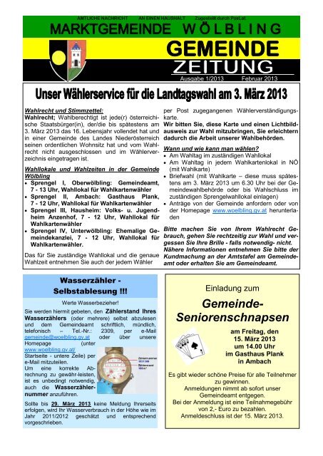 Gemeinde- Seniorenschnapsen - Bürgermeister Zeitung