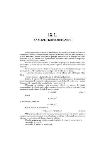 ANALIZE FIZICO-MECANICE - UTM