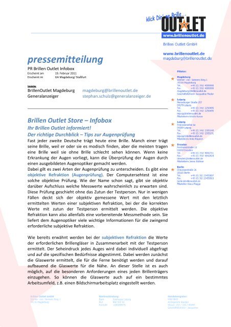 pressemitteilung - Brillen Outlet Store