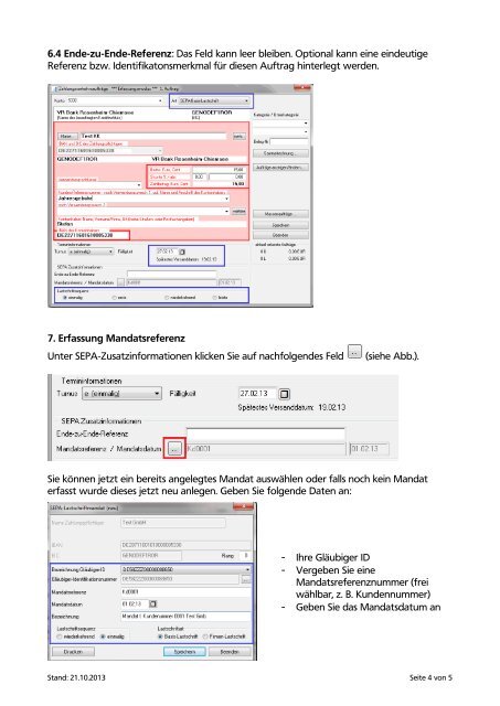 Erfassen von SEPA-Lastschriften (und Mandaten)