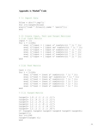 Appendix A: Matlab Code - UM Students' Repository