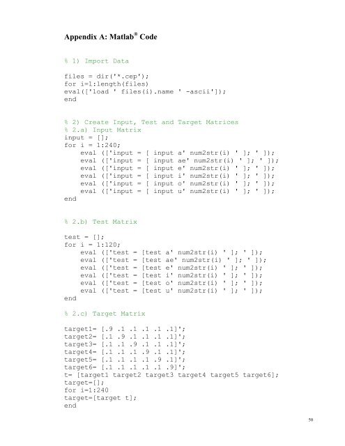 Appendix A: Matlab Code - UM Students' Repository