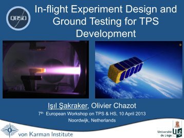 In-flight Experiment Design and Ground Testing for TPS Development