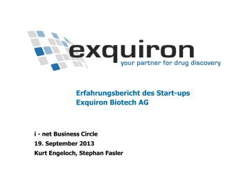 Erfahrungsbericht des Start-ups Exquiron Biotech AG - business parc