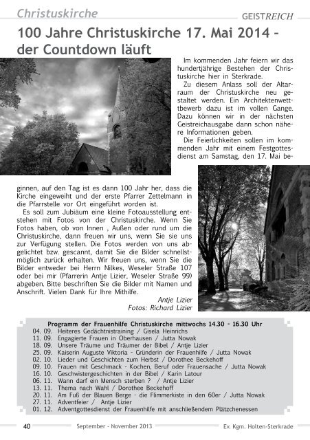 GeistReich 4/2013 - Evangelische Kirchengemeinde