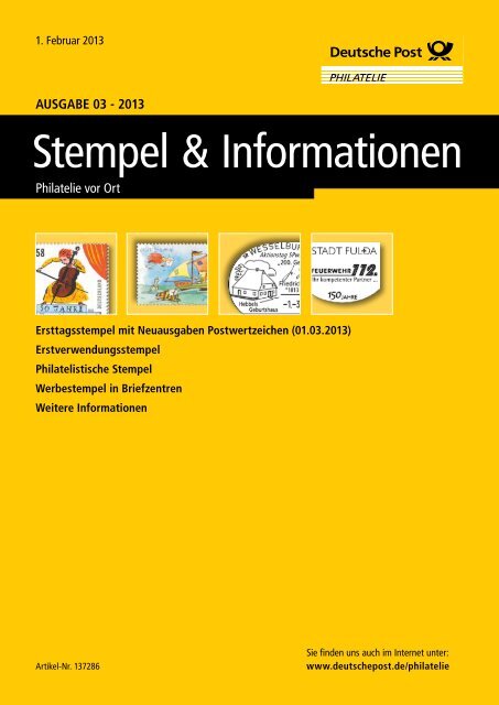 Ansicht und Download (PDF) - Deutsche Post - Philatelie