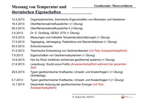 Geothermie: Messverfahren