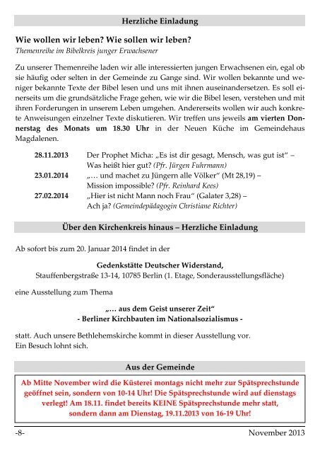 November 2013 - Ev. Kirchengemeinde Rixdorf