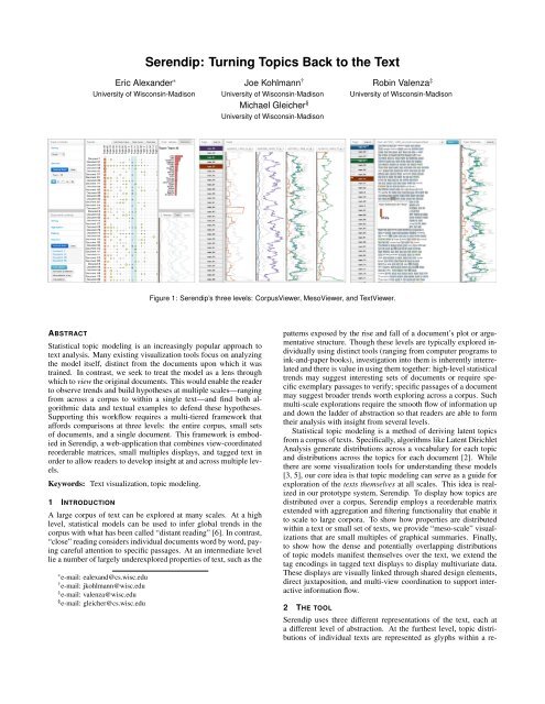 Serendip: Turning Topics Back to the Text