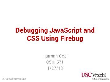 Debugging JavaScript and CSS Using Firebug