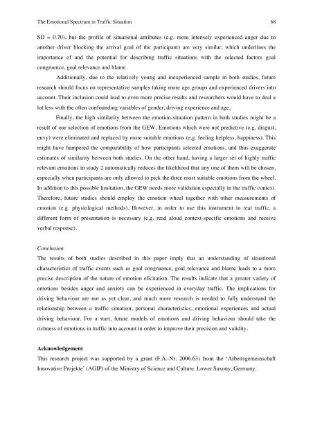 Determinants of Emotional Experiences in Traffic Situations ... - OPUS