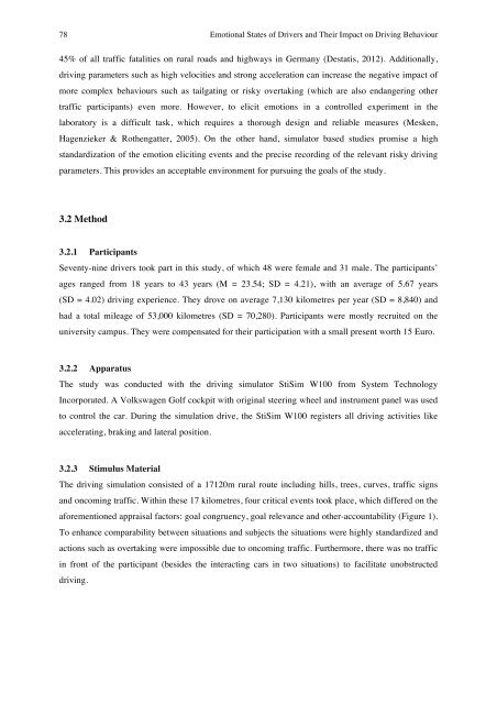 Determinants of Emotional Experiences in Traffic Situations ... - OPUS