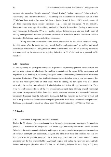 Determinants of Emotional Experiences in Traffic Situations ... - OPUS