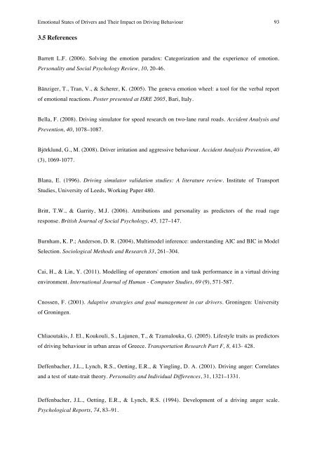 Determinants of Emotional Experiences in Traffic Situations ... - OPUS