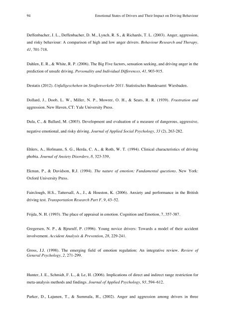 Determinants of Emotional Experiences in Traffic Situations ... - OPUS