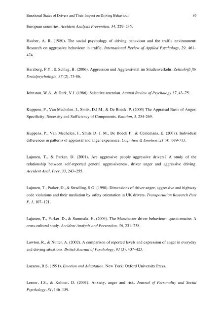 Determinants of Emotional Experiences in Traffic Situations ... - OPUS