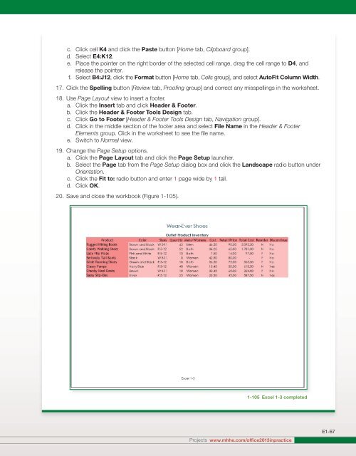 Chapter 1 - Excel - McGraw-Hill