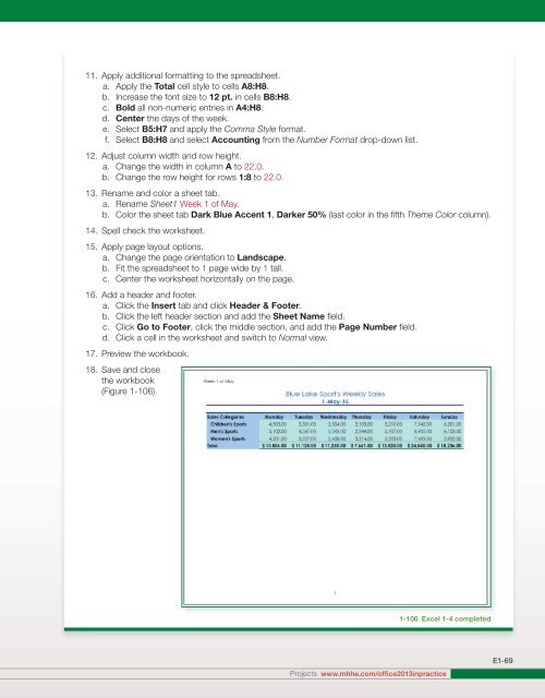 Chapter 1 - Excel - McGraw-Hill