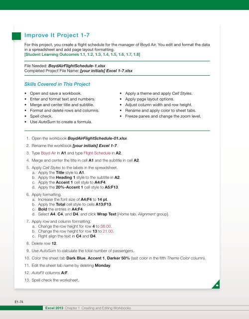 Chapter 1 - Excel - McGraw-Hill