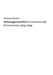 Vorlesungsverzeichnis - Infostelle Kunstwissenschaft - Hochschule ...