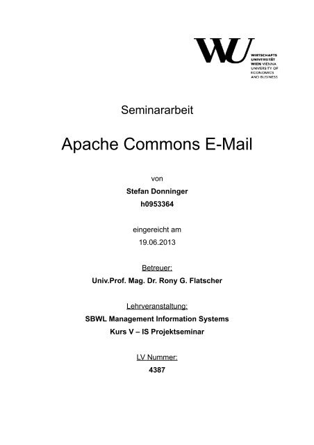 5 Apache Commons E-Mail - Institute for Management Information ...