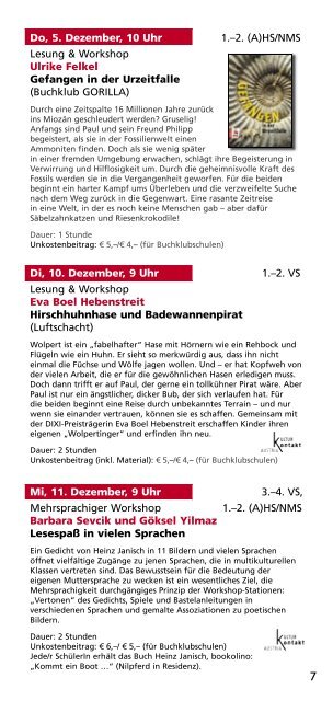 Ü-Programm Wintersemester 2013/2014 - Buchklub der Jugend