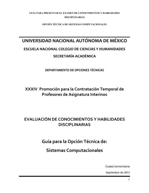 Sistemas Computacionales - CCH - UNAM