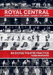 BA (Hons) Theatre Practice Course Specification - Central School of ...