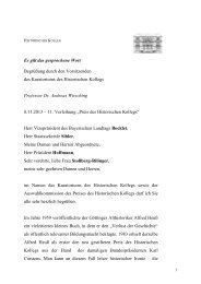 Begrüßung durch Prof. Dr. Andreas Wirsching - Historisches Kolleg