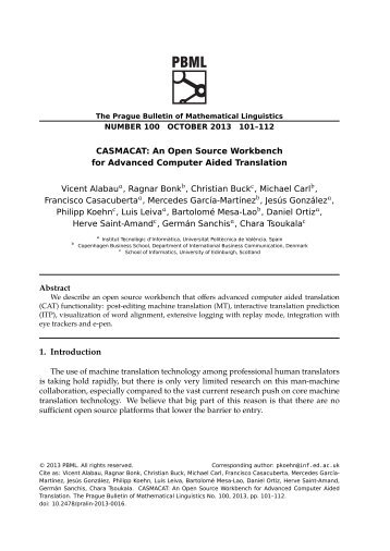 CASMACAT: An Open Source Workbench for Advanced Computer ...