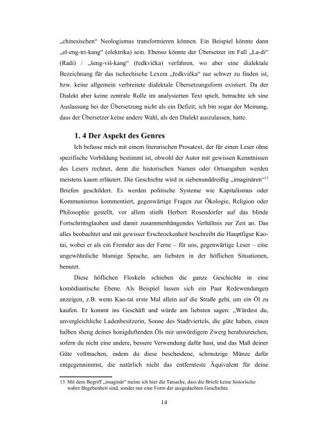 Briefe in die chinesische Vergangen - Theses