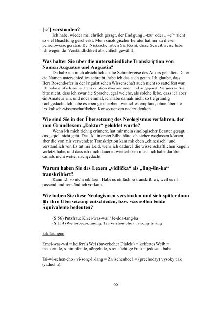 Briefe in die chinesische Vergangen - Theses