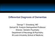 Differential Diagnosis of Dementias - Alzheimer's Association