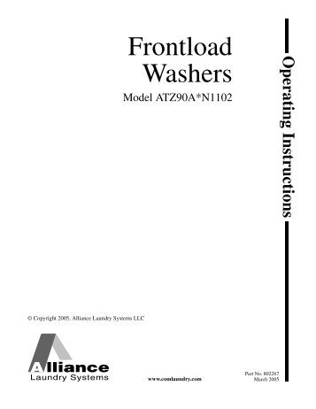 Frontload Washers Operating Instructions - Huebsch