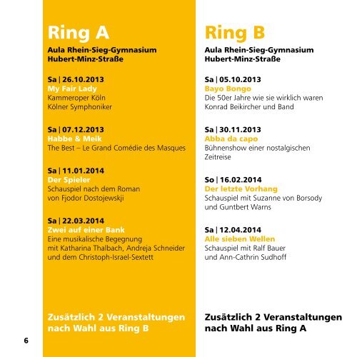 Theaterprogramm 2013/2014 - Stadt Sankt Augustin