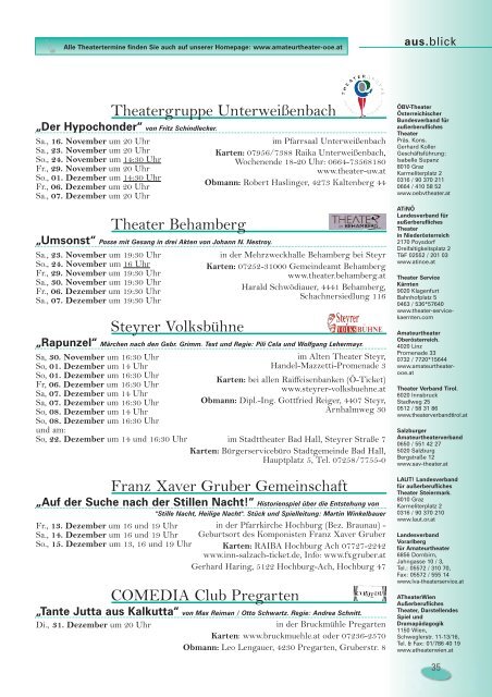 Ausgabe - Amateurtheater-Oberösterreich