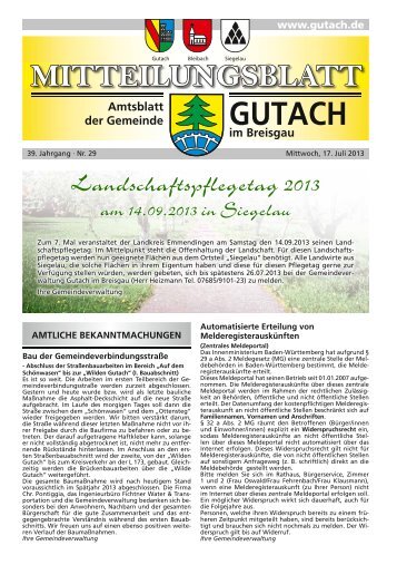 Gutach KW 29 ID 70105 - bei der Gemeinde Gutach im Breisgau